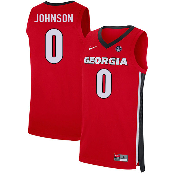 Georgia Bulldogs #0 K.D. Johnson College Basketball Jerseys Sale-Red